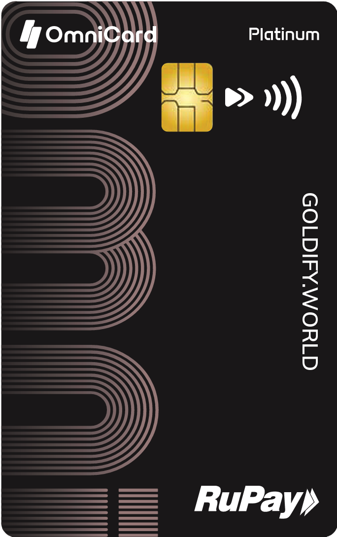 The Goldify Card — a personalized rewards card, gold on black.